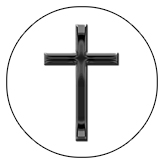DAROUND 510 BK WT Black Single Cross White Background